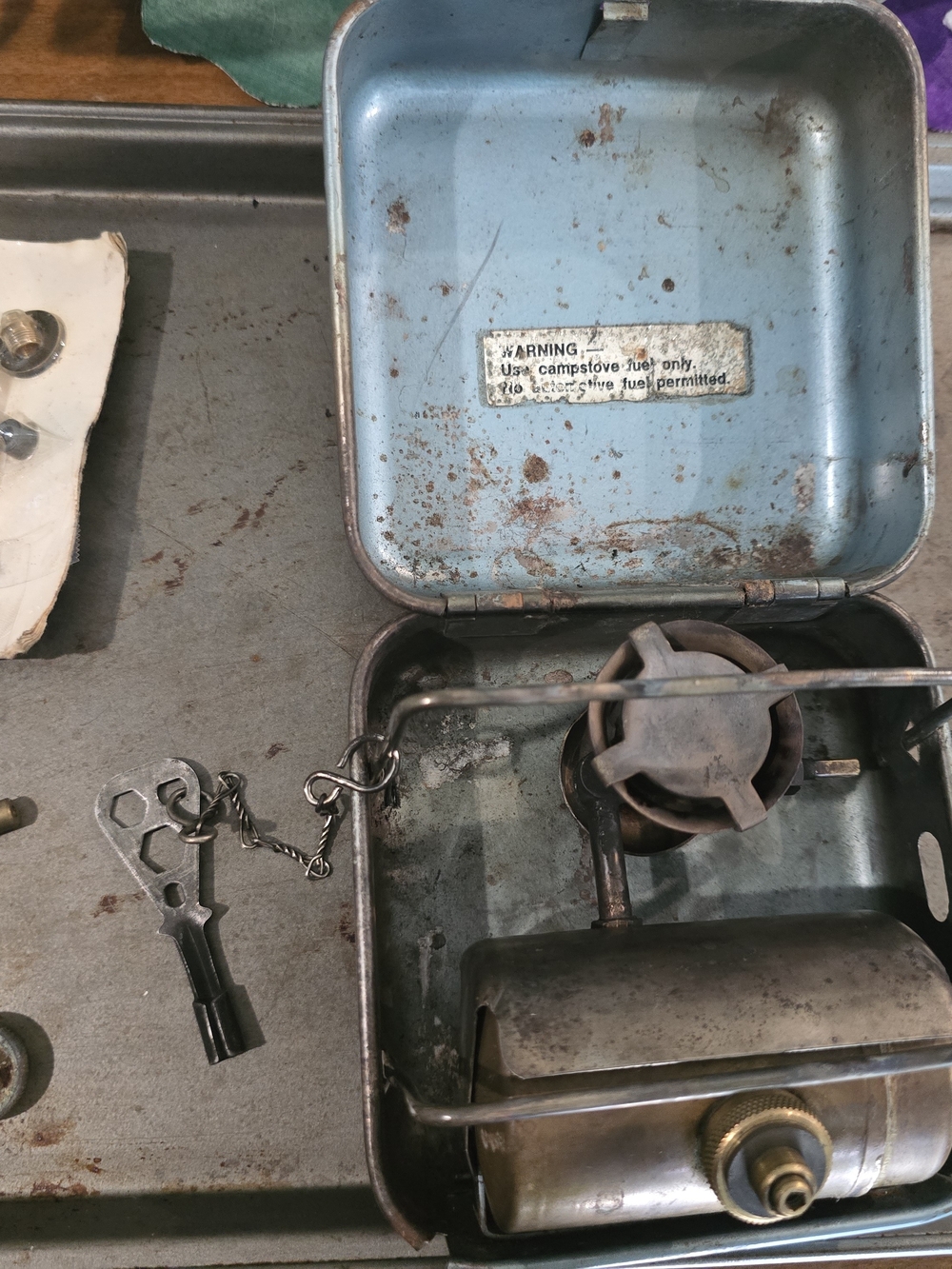 Rare Vintage Phoebus 725 Backpacking Stove Original Case, Parts, Tool N Pump